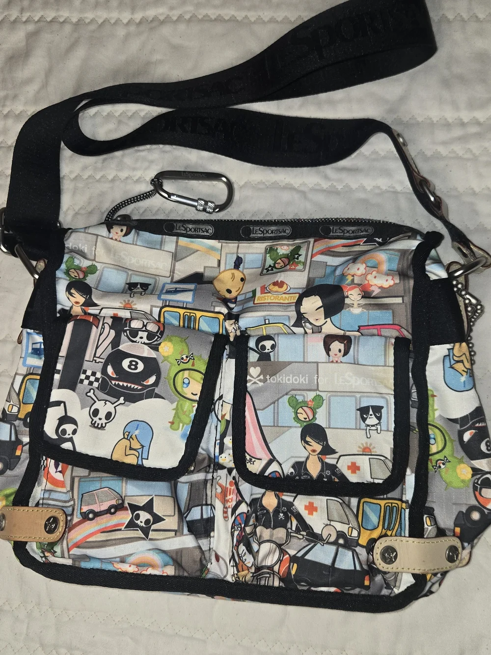 LeSportsac Tokidoki Multicolor Graphic Crossbody with Black Trim